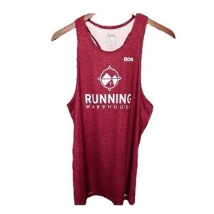 BOA Women's Medium Running Warehouse Tank Racerback Crimson Red Made In The USA